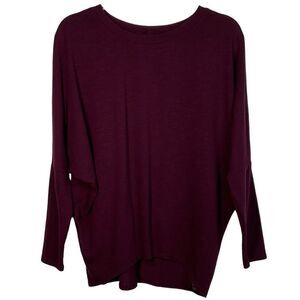 BCX Burgundy Drop Shoulder Dolman Long Sleeve Top Medium